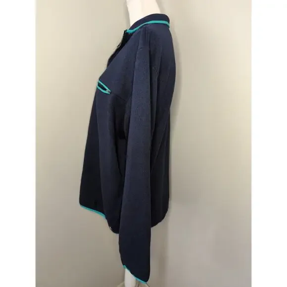 XXL Sperry dressy winter knit navy zip sweater pullover - Picture 2 of 7